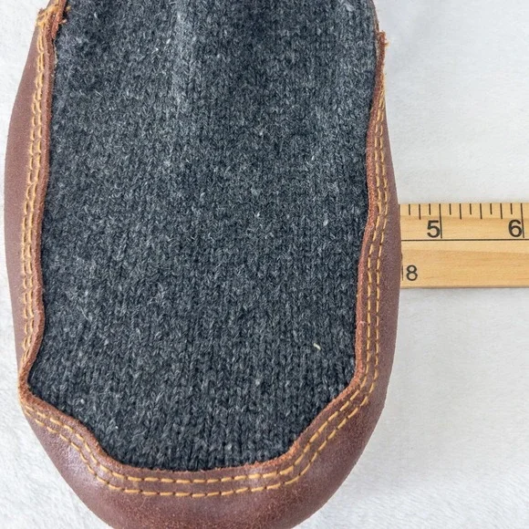 Acorn Slipper Socks Mens Size 9-10 (Womens 11-12) Gray Wool Suede Tall Slouch - Picture 8 of 9